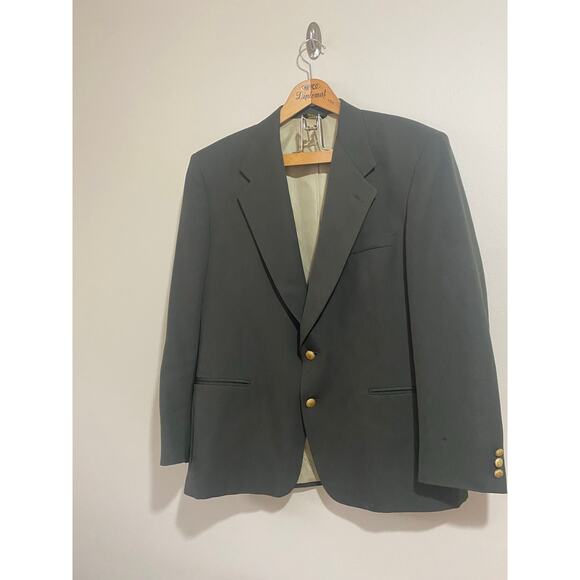 Vtg 90s Givenchy Monsieur Blazer 24x31 Green/ Gold Buttons* - Picture 1 of 8